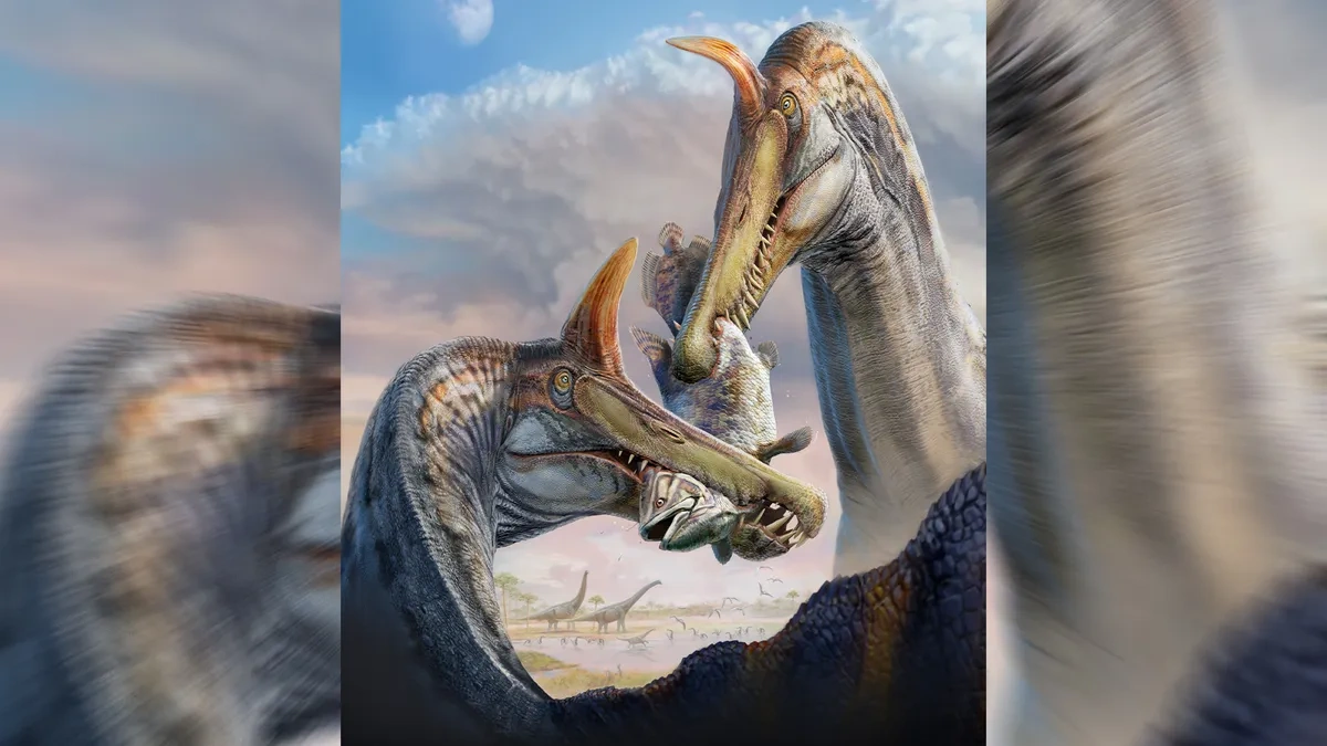 два спінозаври з рибою