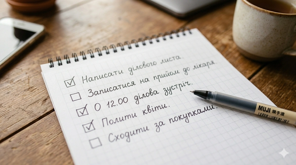 Перелік виконаних справ