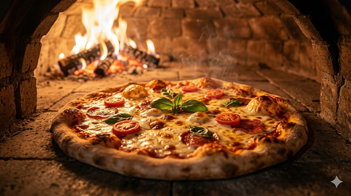 Пицца с сыром в печи