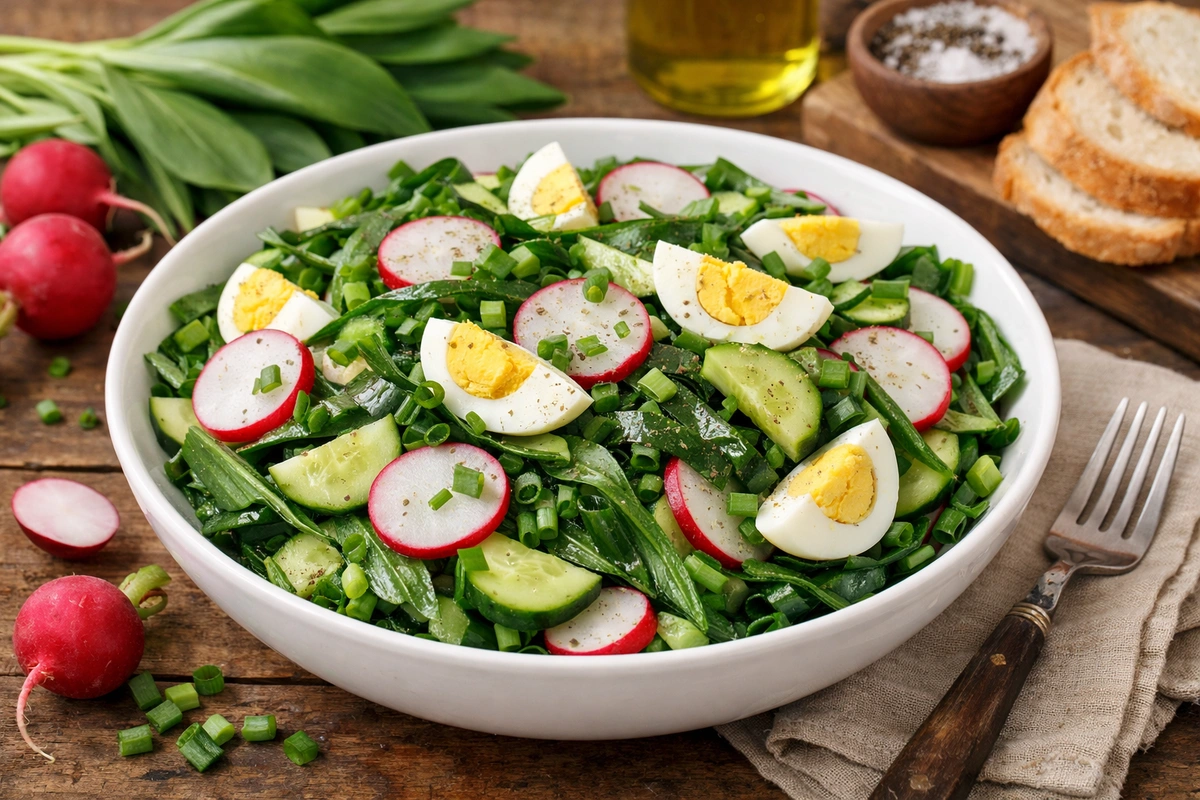 Салат з редиски та черемші