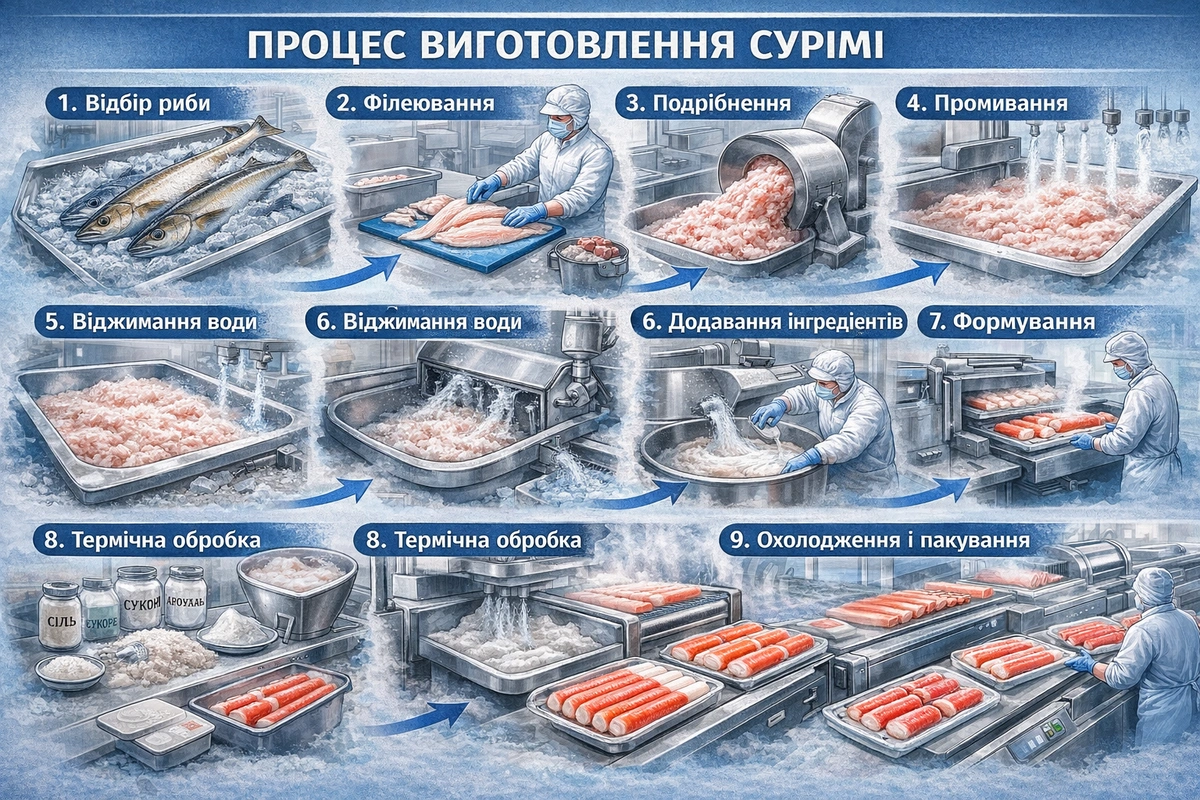 Як виготовляють сурімі