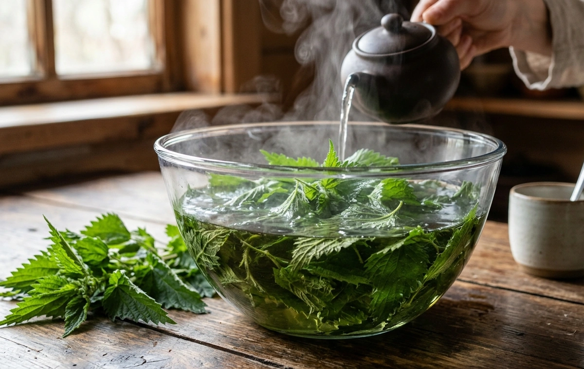 Кропива запарена окропом