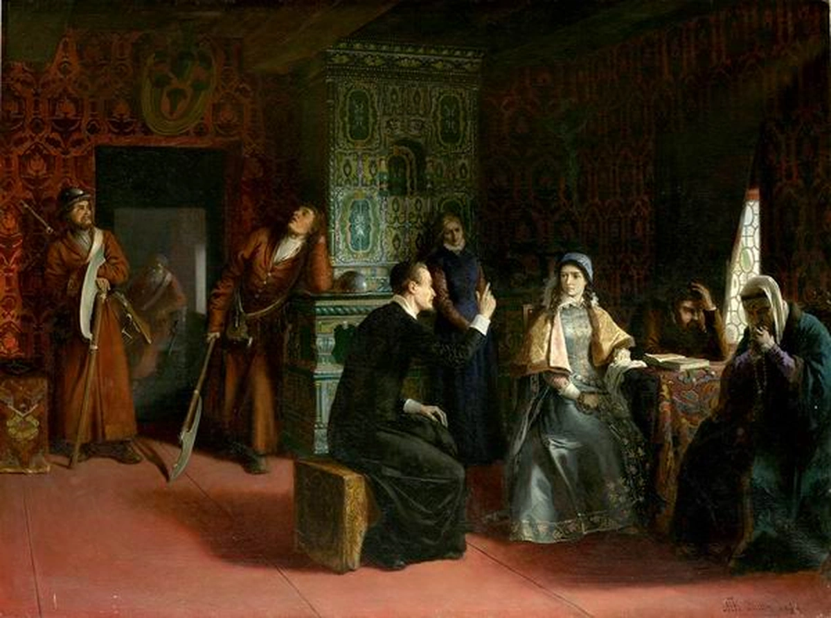 Марина Мнишек з батьком під стражею, худ. М. Клодт