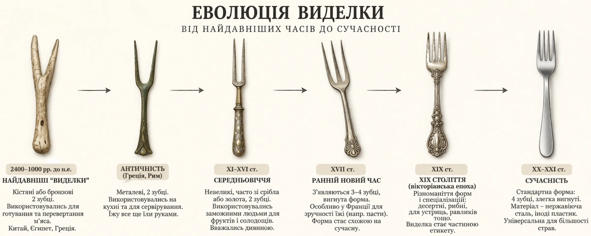 схема еволюції виделок