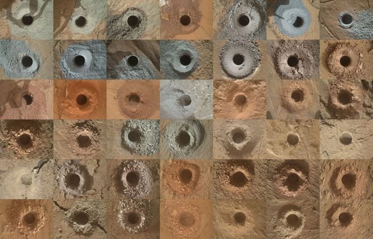 42 отвори, які Curiosity пробурив до серпня 2024 року